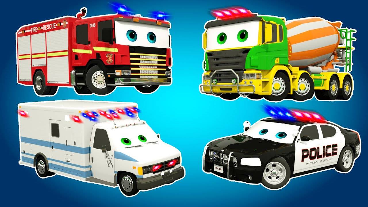 Где моя сирена | ВРУМ ВРУМ Скорая помощь🚑 — полицейская машина🚓  Детские стишки