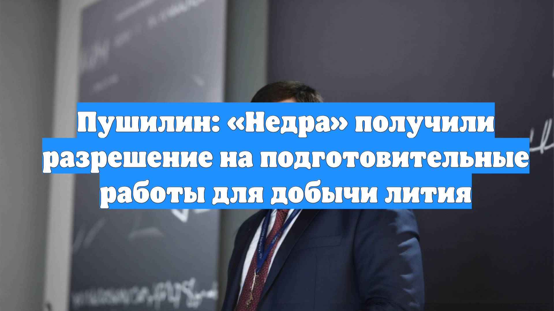 Пушилин: «Недра» получили разрешение на подготовительные работы для добычи лития