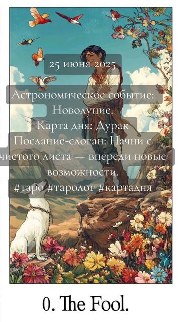 Карта дня таро 25 июня 2025