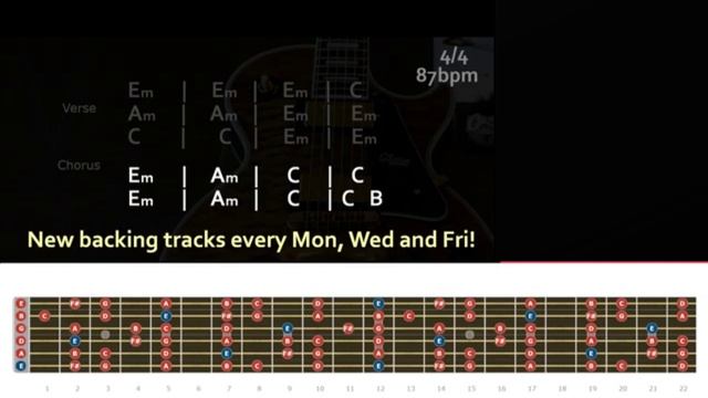 Epic Mysterious Melodic Rock  Backing Track in Em