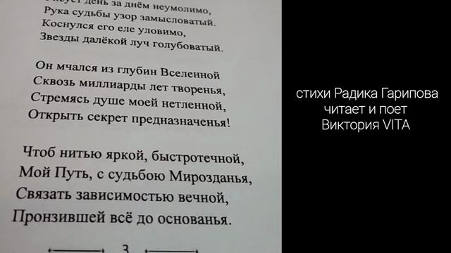 стихи Радика Гарипова читает и поет Виктория VITA