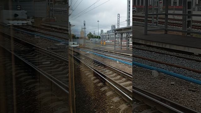 Из окна поезда. Прибытие поезда в Москву. Ленинградский вокзал.