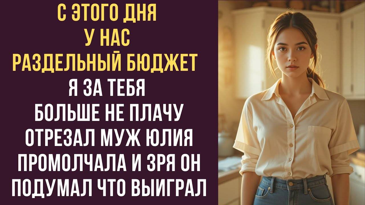 Истории из жизни: 📌С этого дня у нас раздельный бюджет я за тебя больше не плачу отрезал муж.