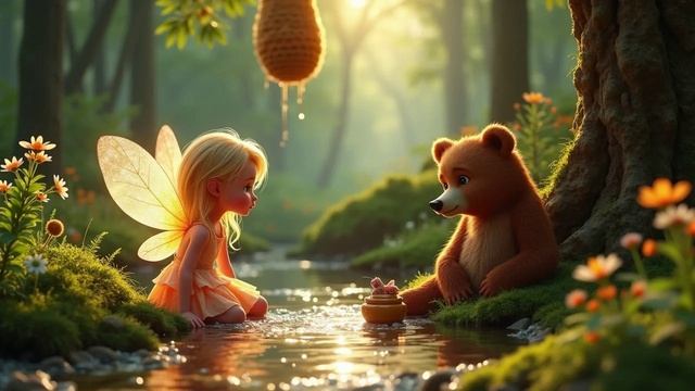 Печальный Медвежонок у ручья
