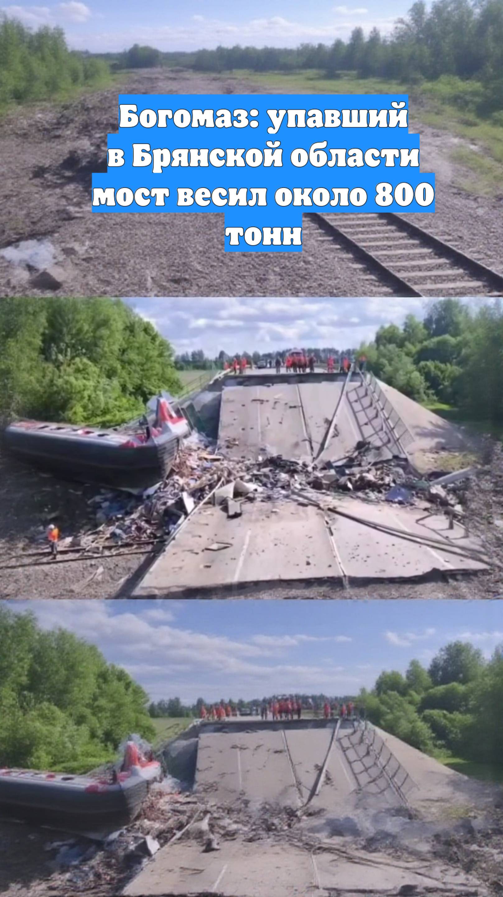 Богомаз: упавший в Брянской области мост весил около 800 тонн