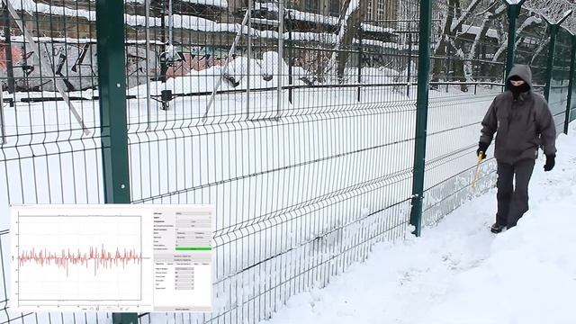 Тестирование "ТРЕЗОР-В04". Обнаружение перепиливания прутьев заграждения ножовкой по металлу
