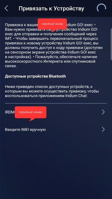 iridium Chat - Часть 2 - Привязка смартфона к iridium GO! exec