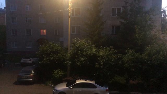 Ночной вид из окна во двор - Timelapse from the window