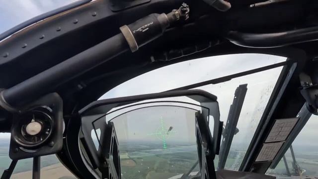 Поражение украинского дрона огнем 30-мм автопушки 2А42 с борта вертолета Ка-52 ВКС России