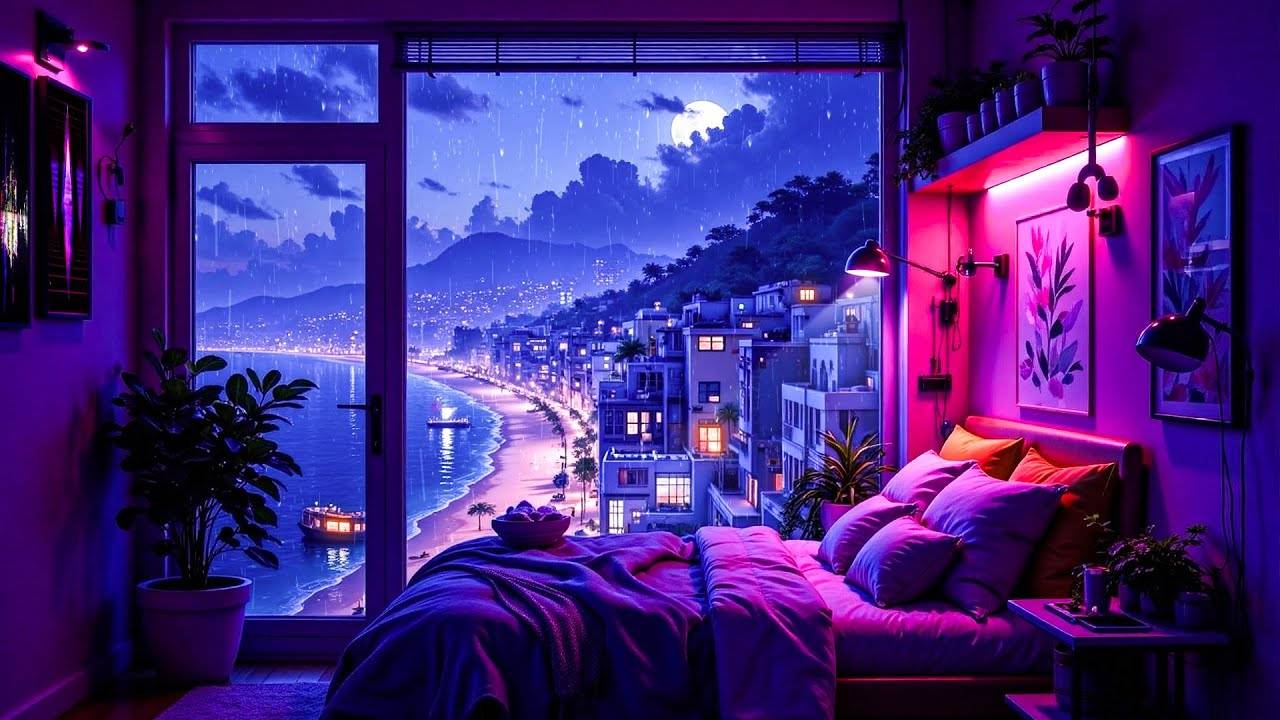 Study Lofi Rain Chillhop ☔ 1980s Lofi Hip Hop Beats & Relaxing Music 🎶 Lofi Rain Playlist