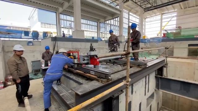 5000T Forging press_Motor base on site machining _ Joysung LMD2015 gantry milling