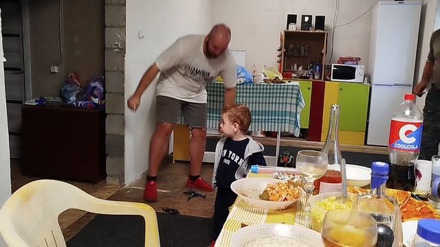 В выходные веселились с внуком!