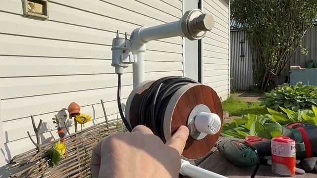 Самодельный размотчик для кабеля. Из полипропиленовых труб. DIY