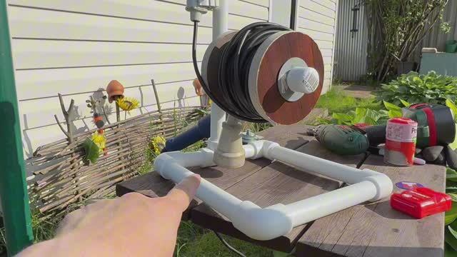 Самодельный размотчик для кабеля. Из полипропиленовых труб. DIY