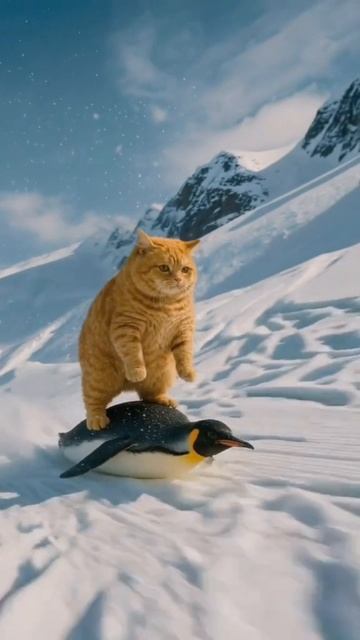 КОТИК И ЕГО ДРУГ ПИНГВИН 🐧