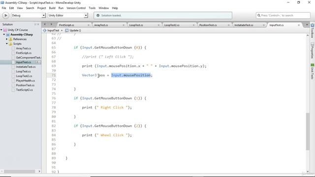28 - Working With Mouse Input In Unity C