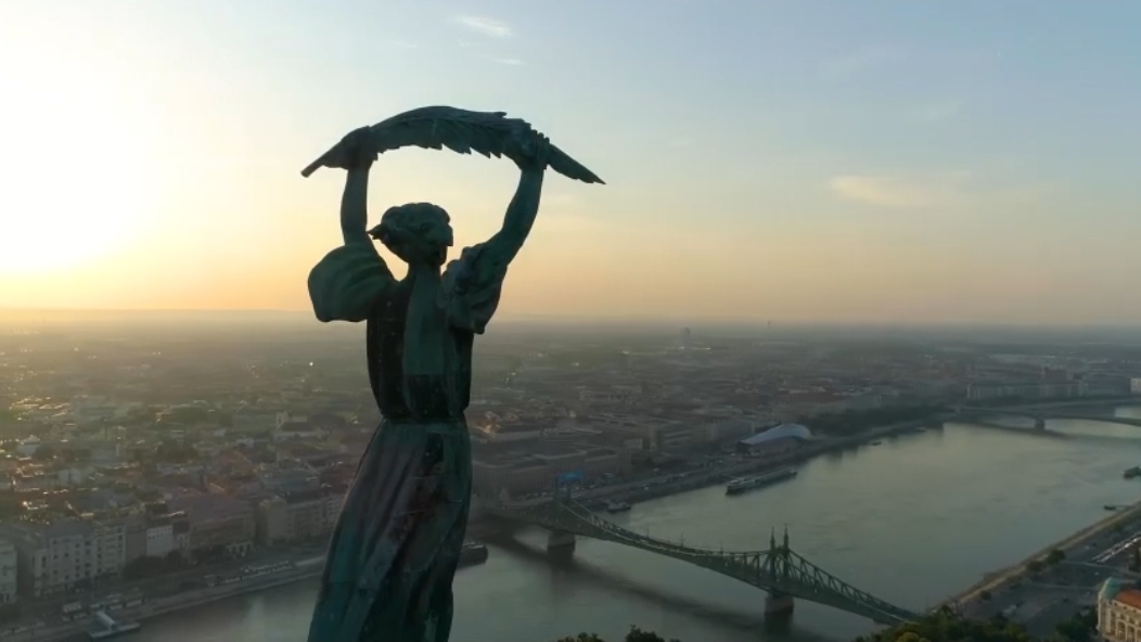 Будапешт, Венгрия красивые места снятые с дрона.
