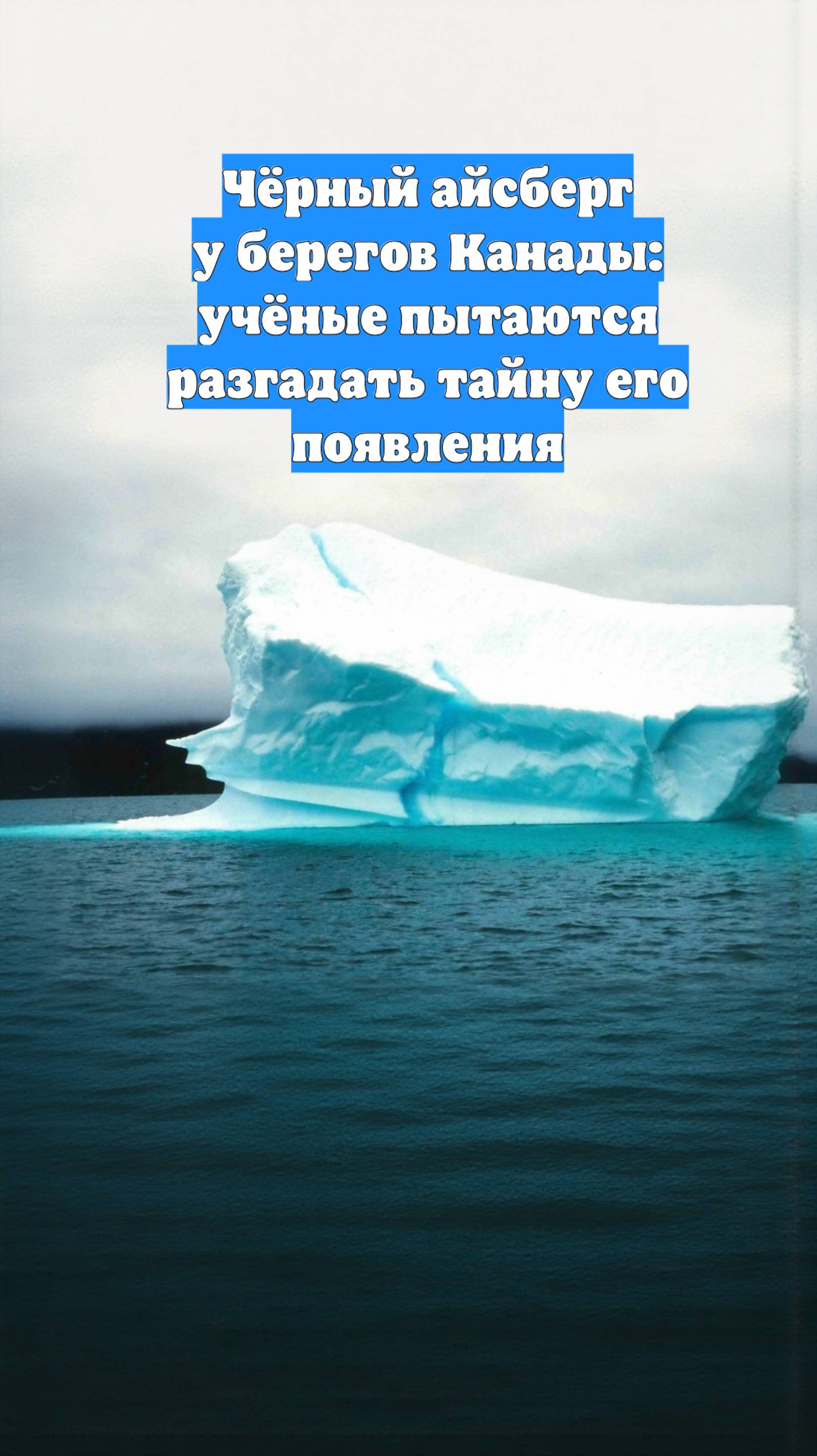 Чёрный айсберг у берегов Канады: учёные пытаются разгадать тайну его появления