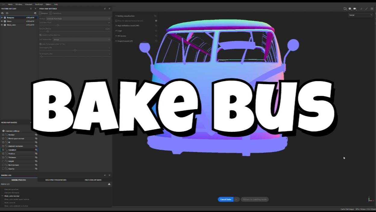 Bake фургона в Substance Painter