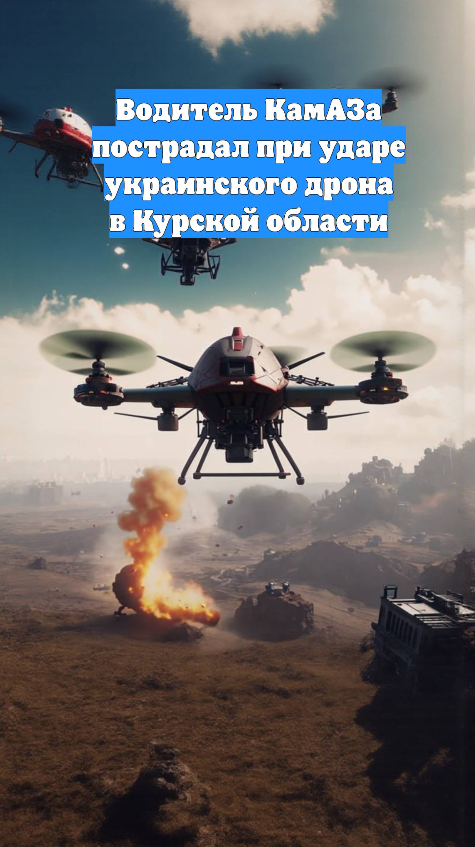 Водитель КамАЗа пострадал при ударе украинского дрона в Курской области