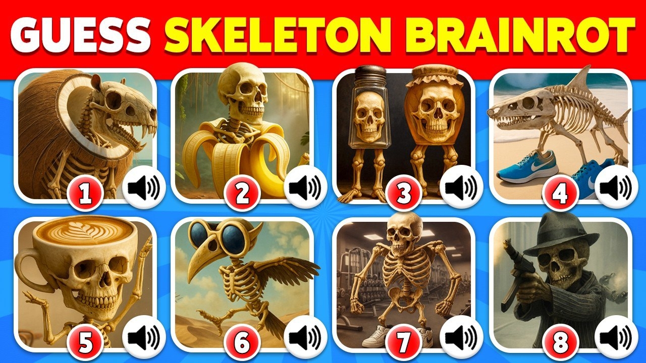 Угадай ИТАЛЬЯНСКОЕ издание СКЕЛЕТОВ ЖИВОТНЫХ BRAINROT 💀 Скелет балерины с капучино, скелет Тунг-Тун