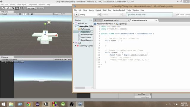 82 - Accelerometer Inputs in Unity C