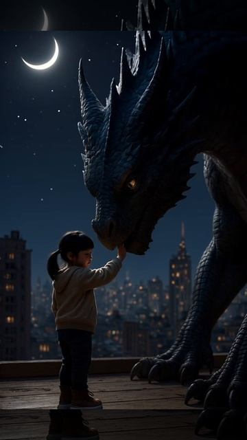 little girl and dragon