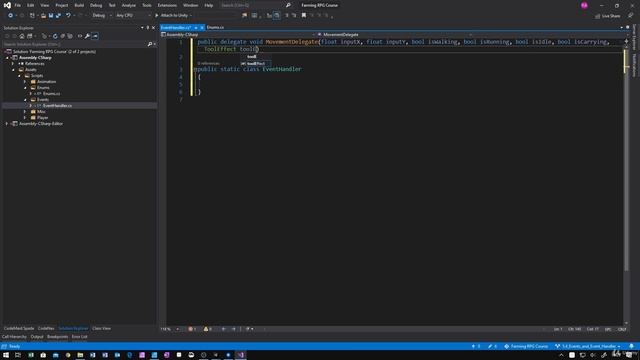 10 - Events And Event Handler - Unity 2D Game Developer Course Farming Rpg