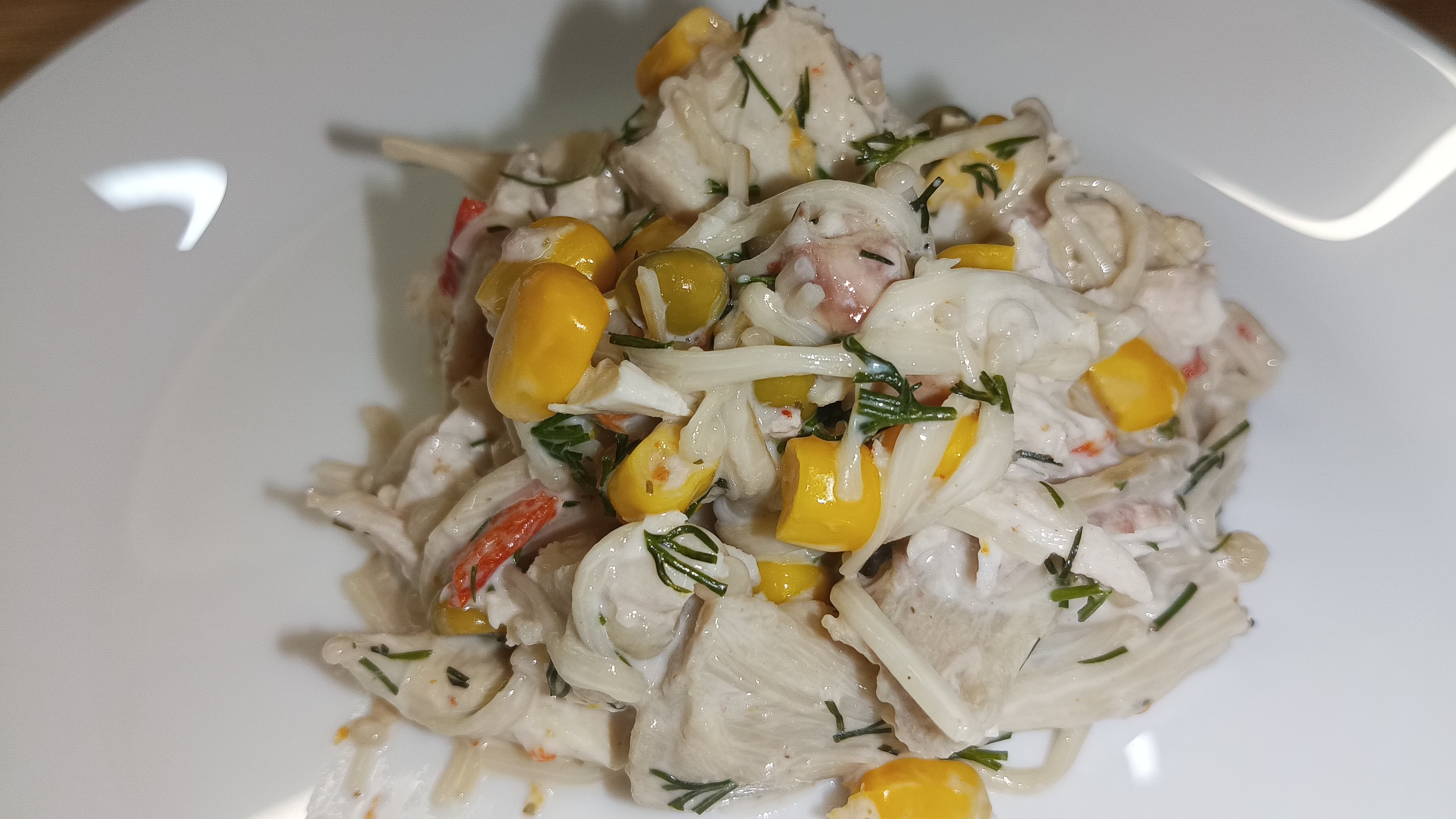 салат из еноки. лёгкий и быстрый салат из грибов еноки