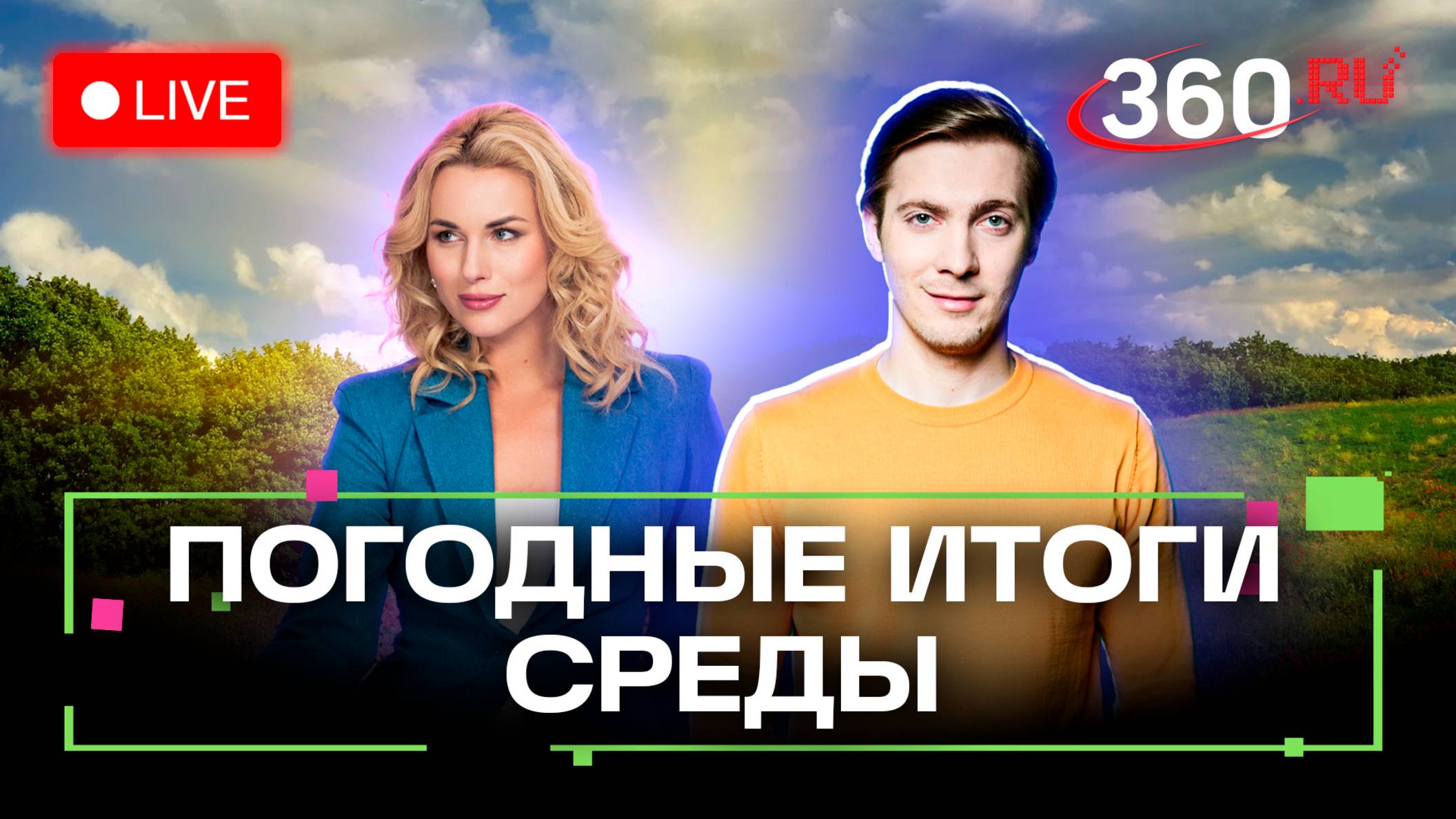 Погода в круизе. Итоги 25 июня и прогноз на завтра. Щелково, Городец. Трансляция 360