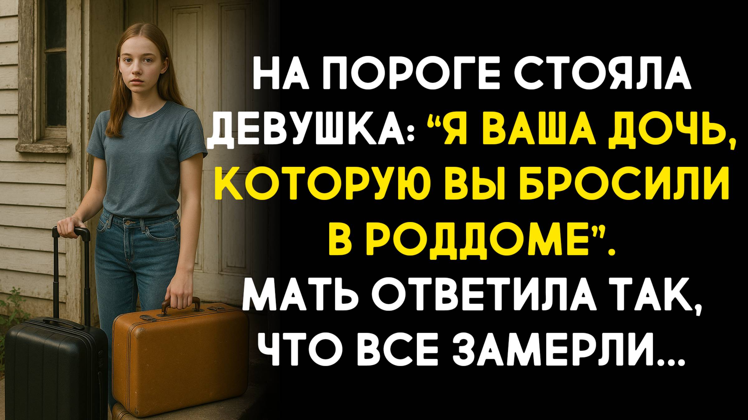 Жизненные истории. На пороге стояла девушка: “Я ваша дочь, которую вы бросили. Слушать аудиорассказ