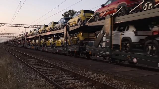 Электровоз Вектрон 193-089  с вагонами автовозами