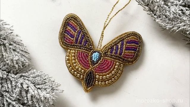 Подвесное украшение-бабочка БИРЮЗОВОЕ СЕРДЦЕ, текстиль, 9 см, 684220-60