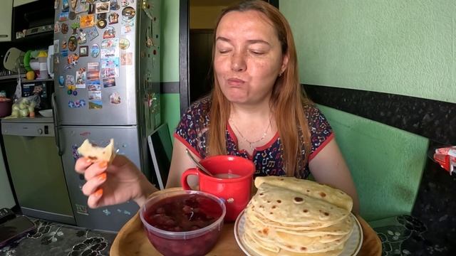 Кыстыбый с картошкой. Мукбанг
