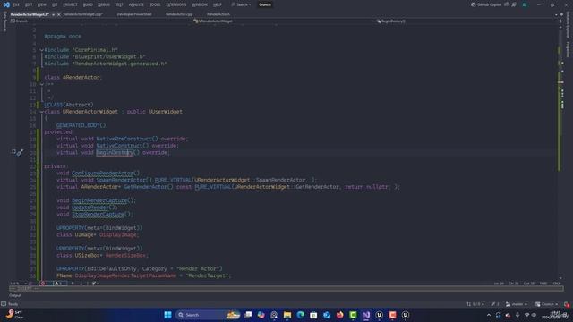 16.2. Создайте класс виджета Render Actor для рендеринга