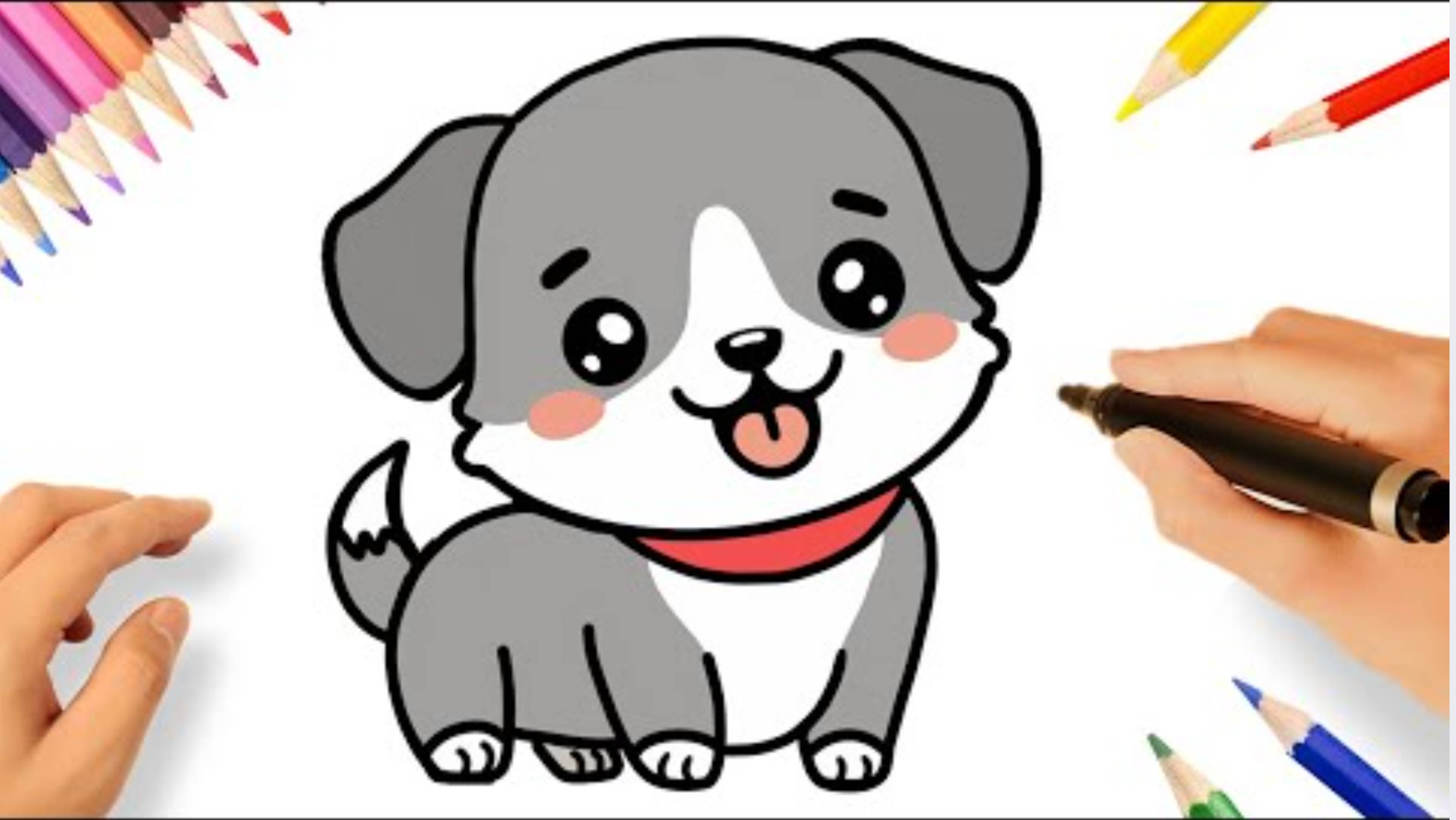 КАК ЛЕГКО НАРИСОВАТЬ КРАСИВУЮ СОБАЧКУ В СТИЛЕ КАВАИ 🐶