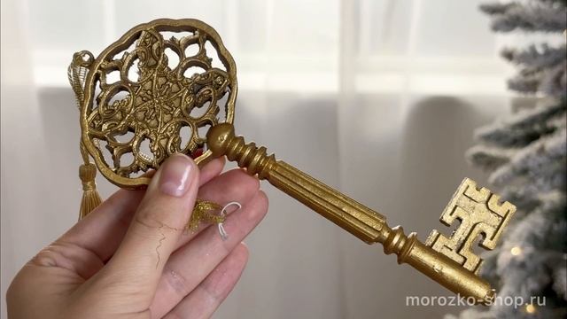 Ёлочная игрушка КЛЮЧИК ОТ ДВЕРИ В НОВЫЙ ГОД, полистоун, золотой, 19 см, 684149-01-3