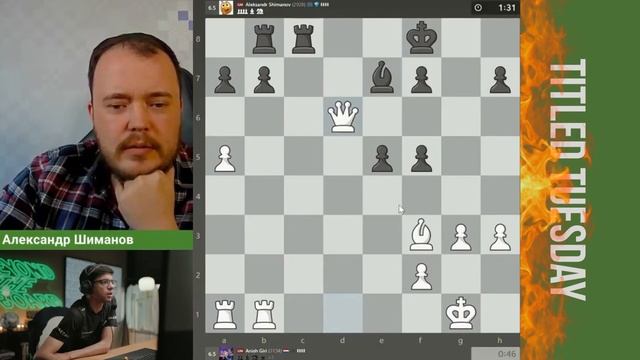 ПОПРОБУЕМ ДАТЬ БОЙ ЛЕГЕНДЕ! // GM АНИШ ГИРИ vs GM АЛЕКСАНДР ШИМАНОВ #шахматы #шиманчик #chess