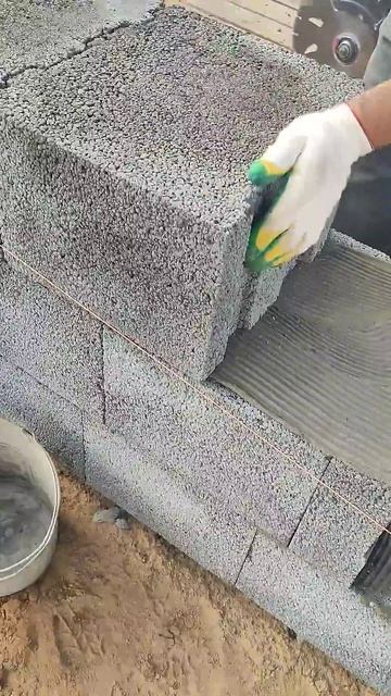 Кладка керамзитобетоных блоков/Строительство #construction #строительство #кладка