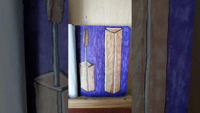 ТУШЬ ДЛЯ РЕСНИЦ. Спиртовые маркеры, чёрная гелевая ручка, белый перманентный маркер, формат А6.