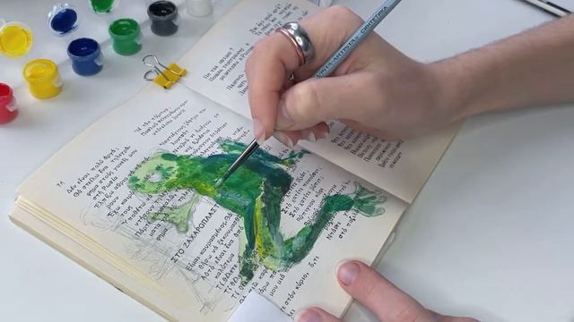 Рисую в книге || Гуашь