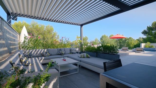 Биоклиматическая пергола. Компания Colden Terrace - строительство премиальных террас в Москве и МО.