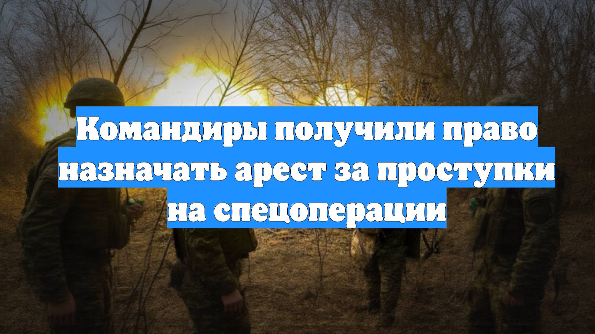 Командиры получили право назначать арест за проступки на спецоперации