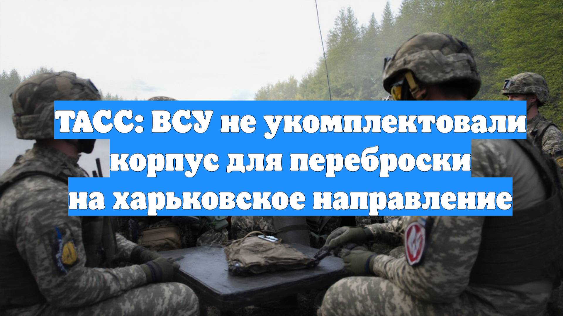 ТАСС: ВСУ не укомплектовали корпус для переброски на харьковское направление