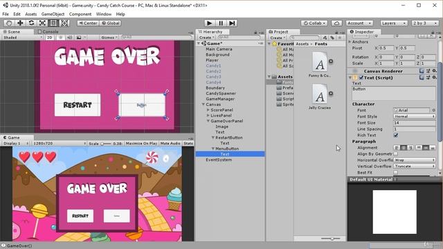 62 - Creating GameOver Panel