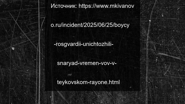 Бойцы Росгвардии уничтожили снаряд времен ВОВ в Тейковском районе