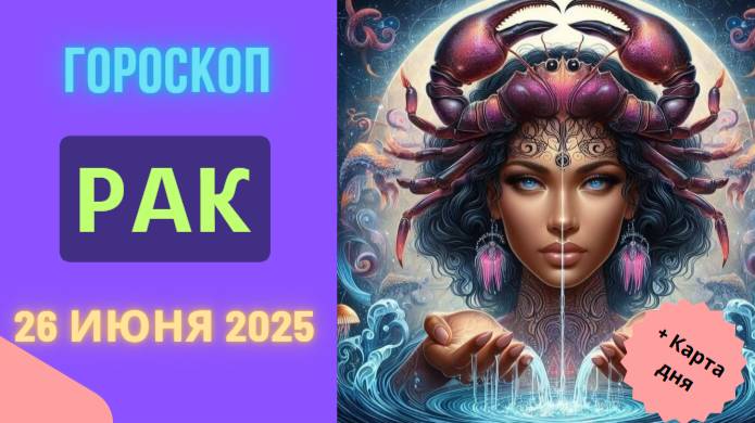 Гороскоп на сегодня 26 июня 2025 для Раков — время заботы о доме и семье!