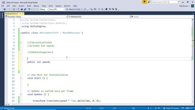 46 - Working With Attributes In Unity
