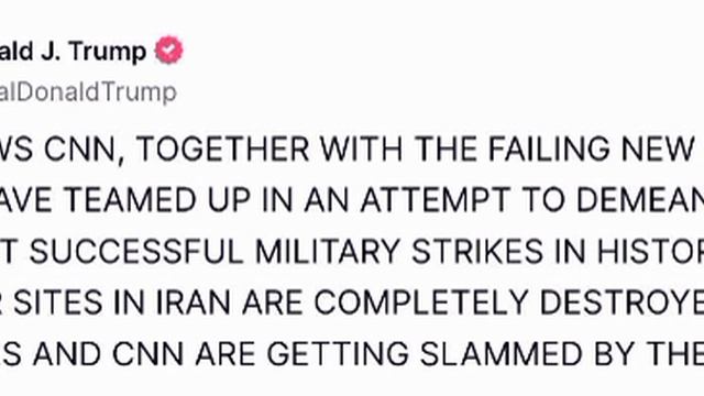 Трамп раскритиковал CNN и New York Times, которые вчера написали о том, что ядерные объекты Ирана не