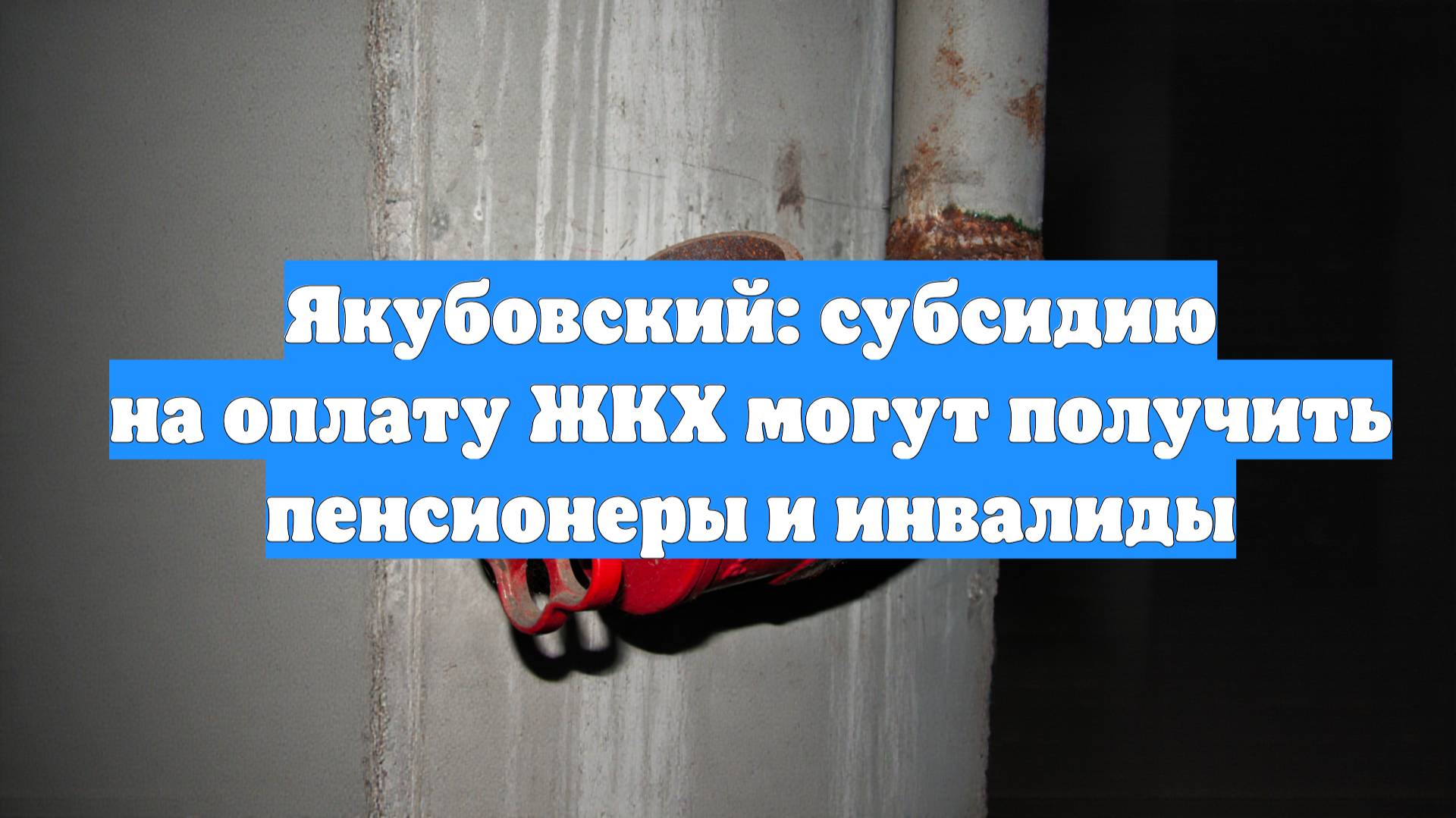 Якубовский: субсидию на оплату ЖКХ могут получить пенсионеры и инвалиды